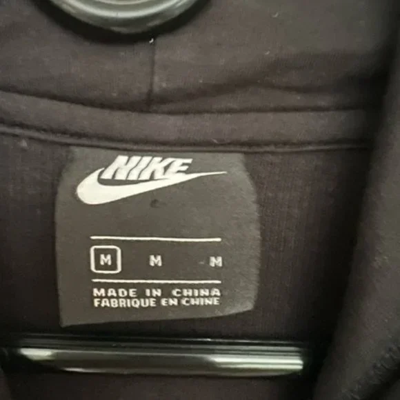 CLEARANCE Nike Black Hooded Ribbed Sweatshirt - Picture 7 of 12